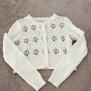 Freshman 1996 Women's Cream Floral Knit Sweater